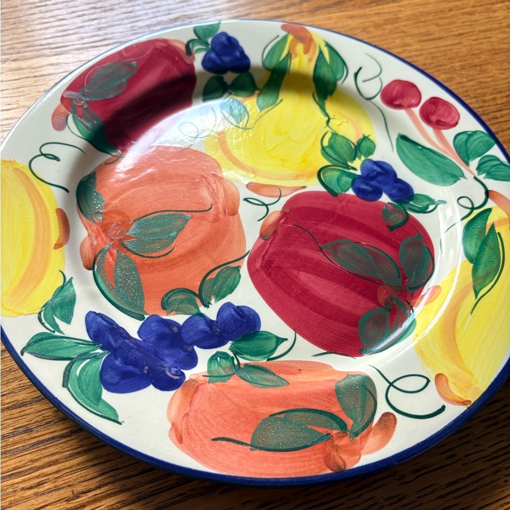 Patton handmade Stoneware pottery Fruit Dinner Plate - Multicolor- made in USA. - Picture 9 of 10